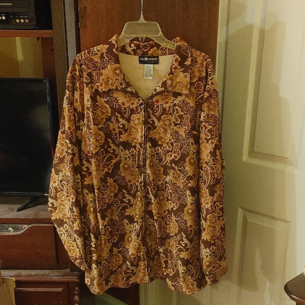 Sag Harbor Men's Brown Floral Shirt